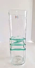 Vintage Blenko Crystal Clear Glass Vase W/ Applied Emerald Rings #9618S
