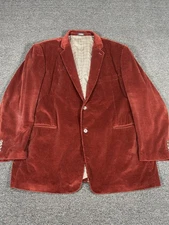 Saddlebred Corduroy Blazer Men’s 52L Red Burgundy Cotton Western 2 Button Lined