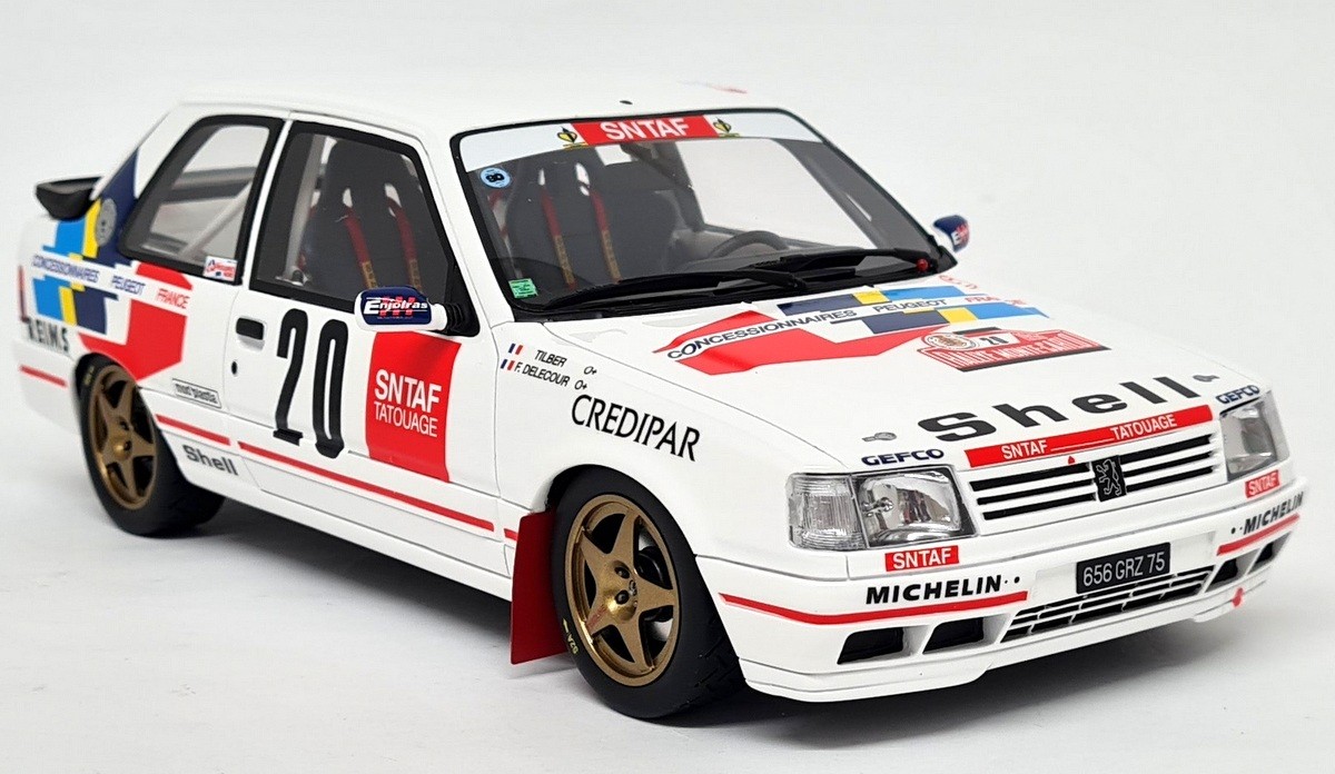 Otto 1/18 - Peugeot 309 Gr.A Monte Carlo Rally 1990 Delecour Tilber Model Car