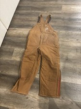 Carhartt Bib Duck Overalls 44x30 USA