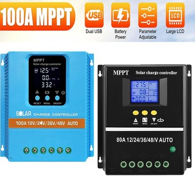 Dual USB MPPT Solar Charge Controller 4800W 12V/24V/36V/48V Battery PV Regulator