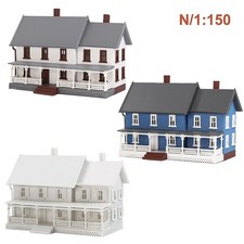 Evemodel N Scale Model Dwelling House Kit Two-story with Porch for Buildings