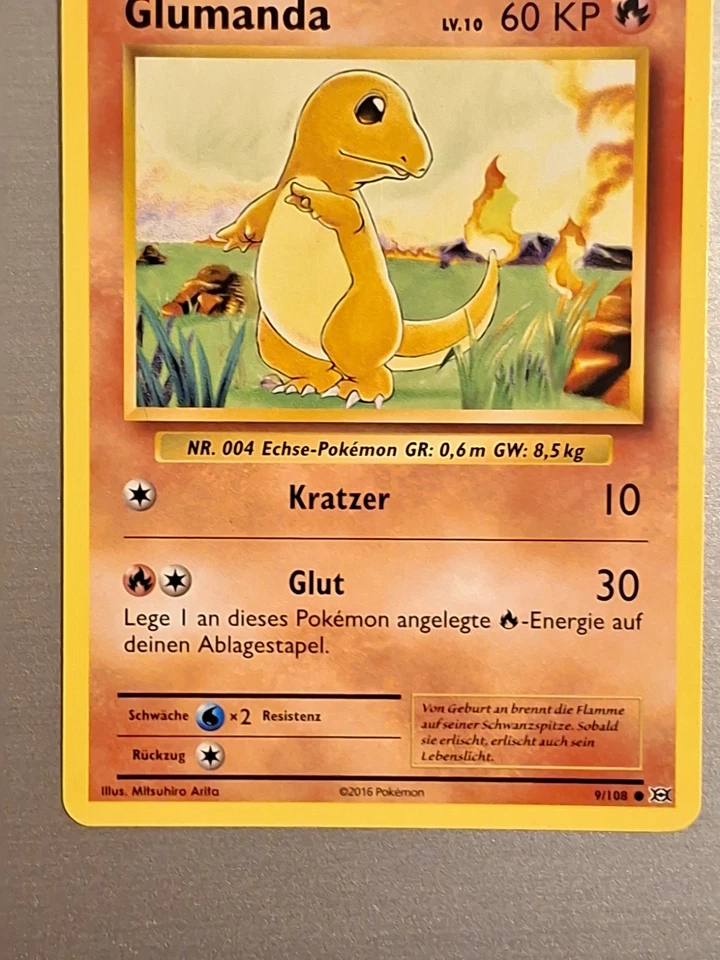 Pokémon Karte Glumanda 9/108 NM Pokemon Karte Evolution Set Deutsch Vintage - Bild 3 von 4