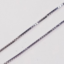 24", vtg Italian sterling silver box chain, made in Italy silver chain