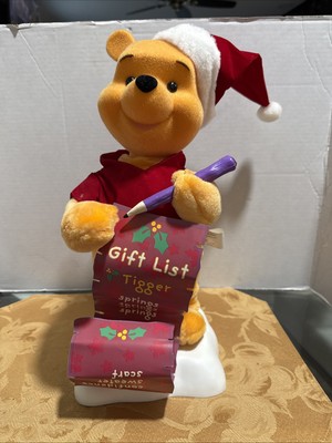 Vtg 1996 DISNEY TELCO 17'' Christmas Winnie The Pooh w/ Pencil Animated Working
