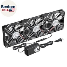 3X120Mm Computer Fans with AC Plug  Speed Controller - 12V DC Cooling Fans for