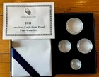 2011 Gold Eagle Proof Set OGP,COA&CAP. Some Damage on Outside Box. NO COINS