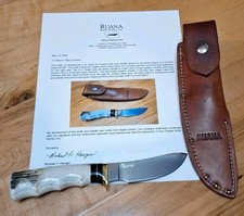 VNTG RARE RUANA KNIFE RUANA CUSTOM 95 MP RUANA ETCHED BLADE EXC COND WITH LOA