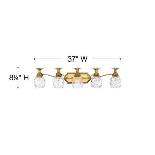 Hinkley Plantation 37"W Burnished Brass 5-Light Bath Light - Picture 5 of 10