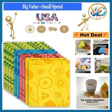 10-Pack Swedish Dishcloths Kitchen Reusable Eco-Friendly Cotton Grid