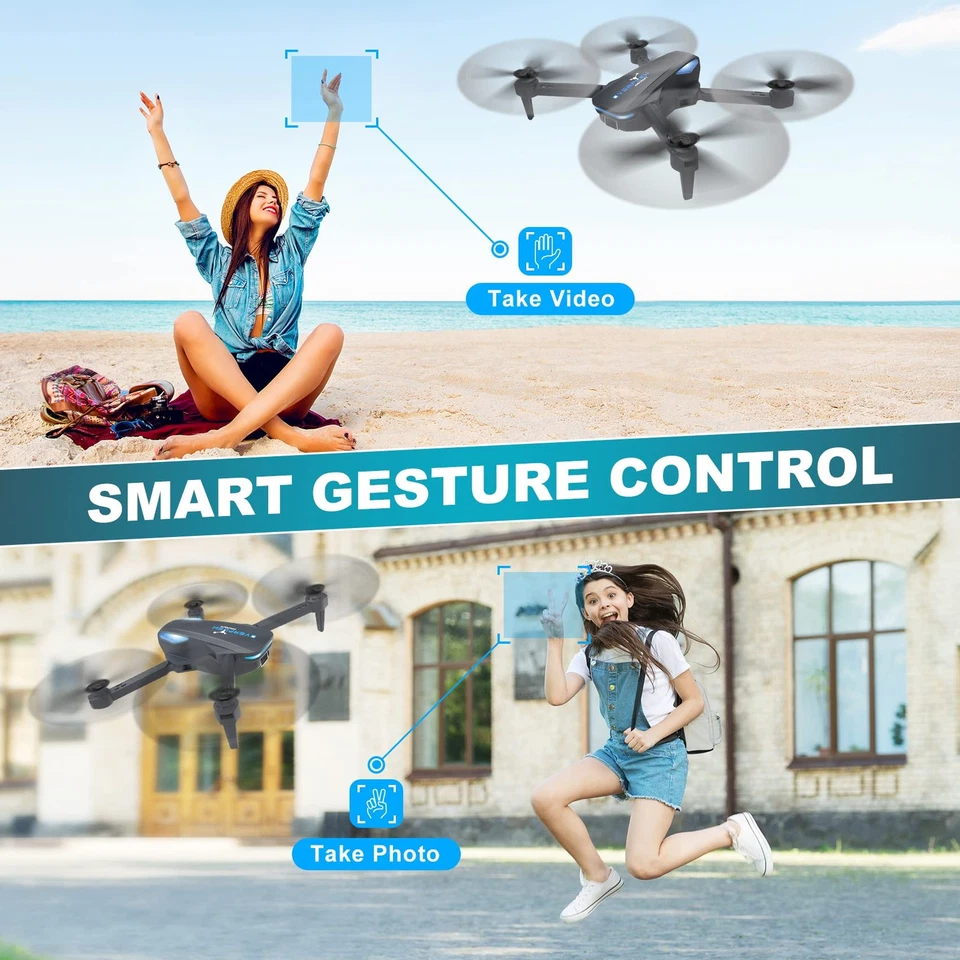 Drone with 1080P Camera for Beginners and Adults, Foldable Remote Control Qua... - Image 2 of 4