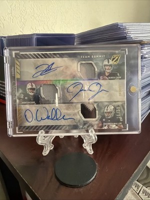Panini 2022 Zenith Triple Jersey Patch Auto Derek Carr Josh Jacobs Waller /50