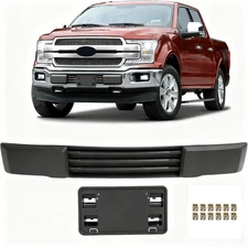 Front Bumper & License Plate Bracket Mount Fascia Cover For Ford F150 2015-2017