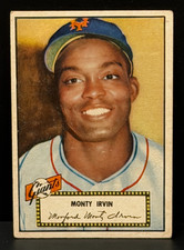 1952 Topps RARE GREAT CENTERING! Set Break #26 MONTY IRVIN New York Giants