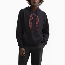 Konus Men's Vulture Print Hoodie in Black