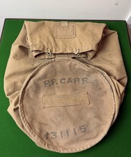 Vintage British Royal Navy Canvas Duffle Kit Bag Military Sack Tan