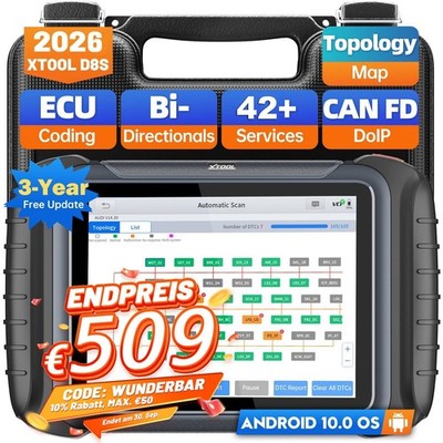 XTOOL D8S Bidirektionaler OBD2 Diagnosegerät Diagnosewerkzeug für alle Systeme