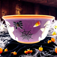 Vtg Y2K Vanson Halloween Ghost Pumpkins Ceram...