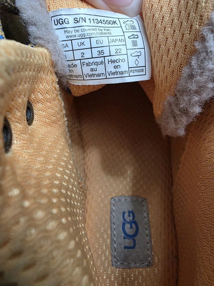 UGG Australia Boys Highland Hi Heritage Boots Lace-Up Brown Leather Colorful - Image 3 of 4