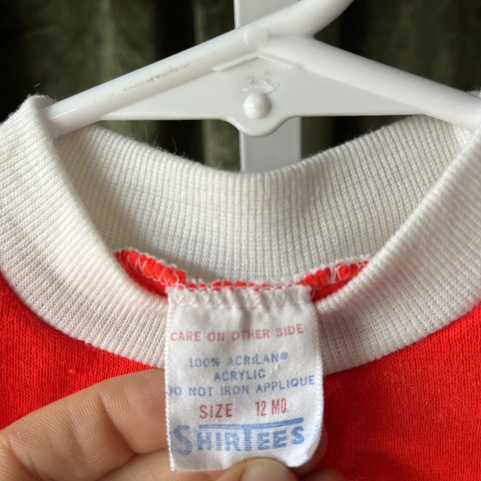 Винтажный свитшот 60-е 70-е Disney Donald Duck ярко-красный Disneyland - размер 12 M - Изображение 3 из 4