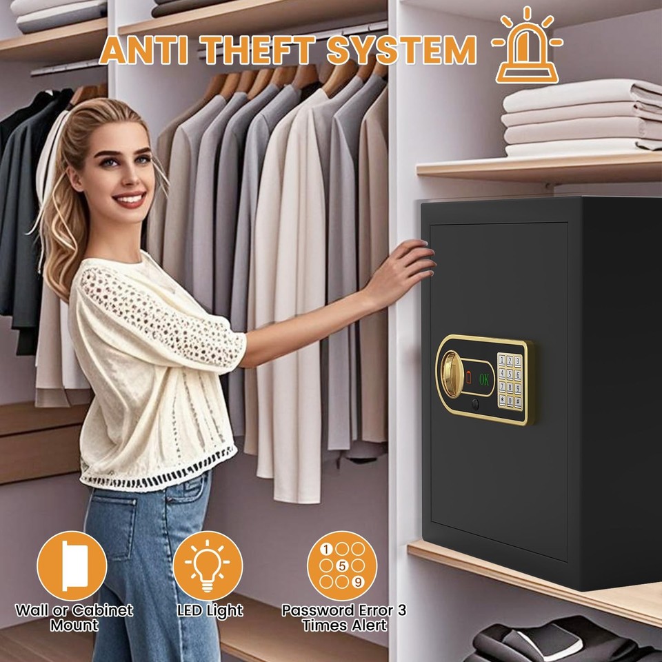 2.5 Cuft Fireproof Safe for Home, Safe Box Fireproof Waterproof with ...