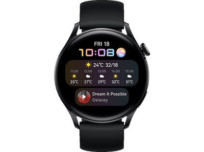 HUAWEI Watch 3 Smartwatch Fluoroelastomer, 140-210 mm, Black/Black