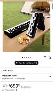 V70 Piano Keyboard 88 Keys Weight Keyboard: TERENCE Keyboard Piano Foldable 88 K