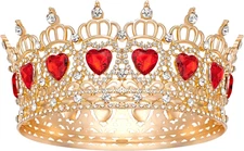 Queen Crown Wedding Rhinestone Heart Crowns and Tiaras for Women Costume Party H