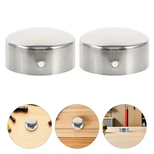 2 Pcs Stainless Steel Handrail End Caps Metal Tube Plugs for Round Tubing