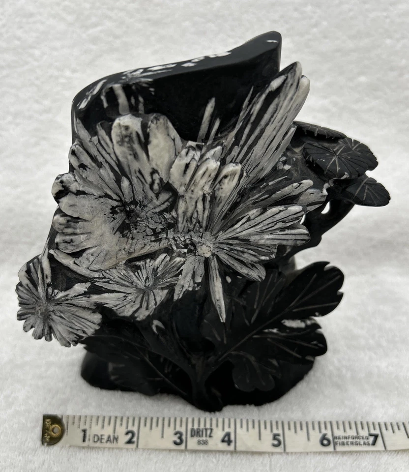 Natural chrysanthemum stone pen container carving aura healing gift 5.11 lbs. - Image 2 of 4