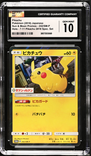 CGC 10 Pikachu #242/SM-P 2018 Holo 7-11 Promo Japanese Pokemon Card
