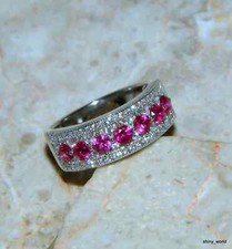 Genuine faceted Pink Quartz .925 Sterling Silver ring size 8