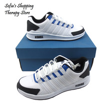 K-Swiss Mens Vista Trainers Sz 8.5 Leather Tennis Sneakers Lace Up Court Shoes