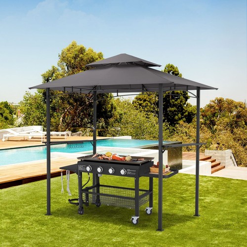 8' x 5' Grill Gazebo Grill Canopy 2 Tier BBQ Gazebo Shelter for Patio Backyard - Picture 29 of 38