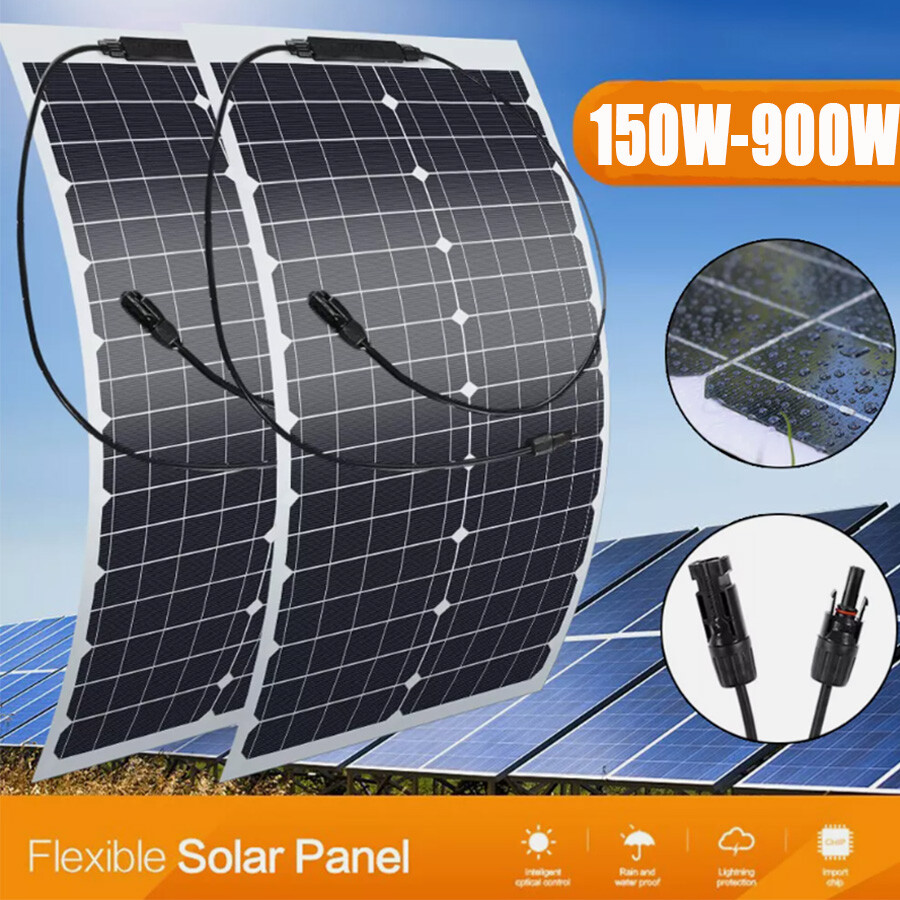 Mono Solar Panel Kit 12V RV Camping Marine Home off-grid Battery Charge 150-900W