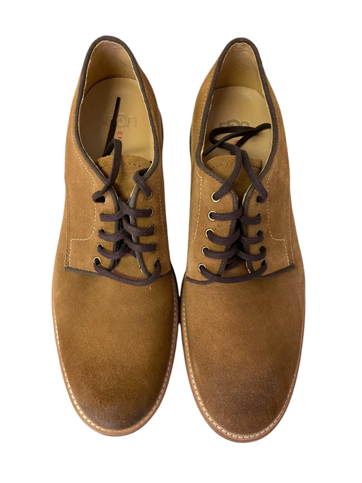 Scarpe eleganti UGG Energ Treadlite tessuto uomo taglia 9 pelle scamosciata marrone stringate