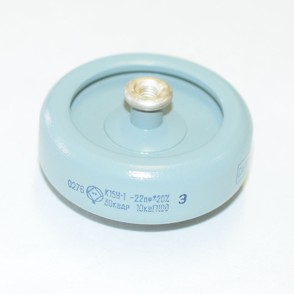 22 pF 10 kV 30 kVAr RUSSIAN HIGH VOLTAGE DOORKNOB CERAMIC