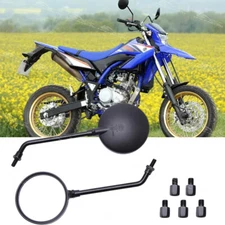 Pair Round Motorcycle Rearview Side Mirrors For Yamaha WR 200 250 450 XT 550 500