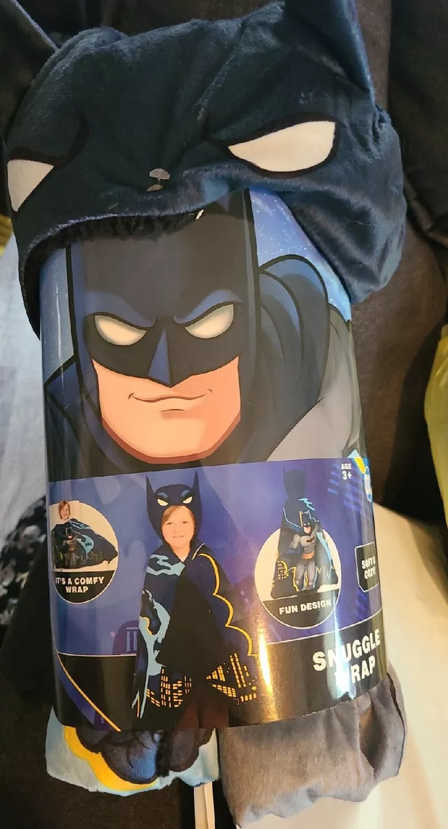 DC Comics Batman Snuggle Wrap Hooded Fleece Cape Blanket for Kids