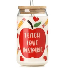 Teacher Gifts for Women - Teacher Appreciation Gifts, 16 OZ Iced Coffee Glass...