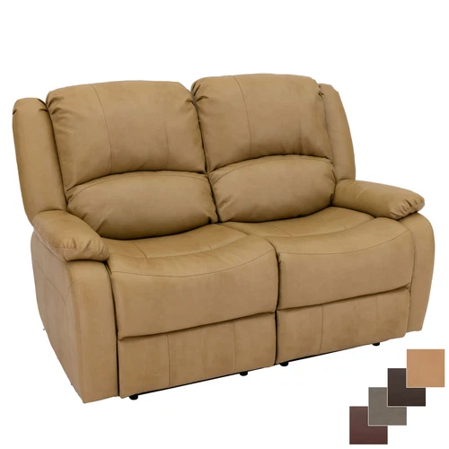 RecPro Charles 58" Double RV Wall Hugger Recliner Sofa Loveseat Toffee