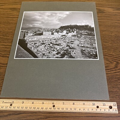 Vintage Agora at Site of Stoa of Attalos Athens Mounted Greek Architecture Photo