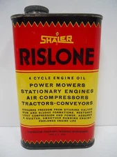 Vintage SHALER RISLONE 4 Cycle Engine Oil Additive 16oz Can Gas Station / Garage
