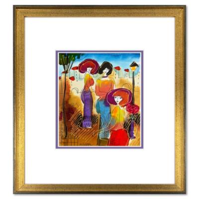 Moshe Leider, Framed Original Mixed Media Watercolor Painting, Hand Signed