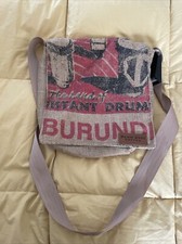 Boho Vintage Bag-Dunn Bros Coffee Messenger Bag realizzata con sacchetti di caffè riciclati