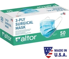 ALTOR 3PLY SURGICAL DISPOSABLE MASKS 99% BFE LEVEL 2 FDA  Approved ✅ MADE IN USA