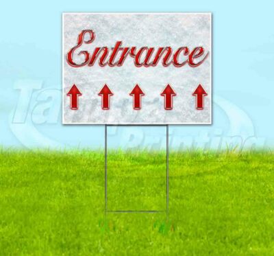 ENTRANCE UP ARROW Yard Sign Corrugated Plastic Bandit Lawn Decorations USA