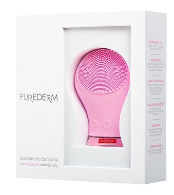 PUREDERM Schall-Gesichtsbürste Rosa für Alle Hauttypen
