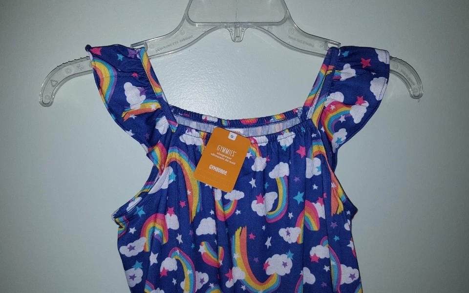 NEW Gymboree Girls SIZE 4 Sleeveless Night Gown RAINBOW Short Sleeve #54717 - Image 2 of 4
