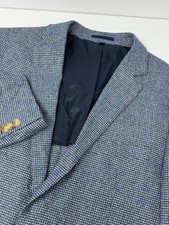 NWOT Jos A Bank 1905 Blazer Blue Tweed Tailored Fit Relaxed Silk Blend 42L E2